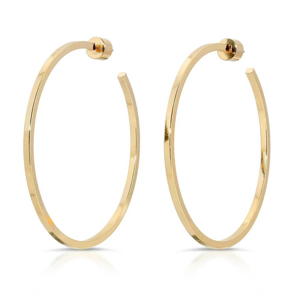 NEW EKLEXIC women's 2" ava hoops in gold